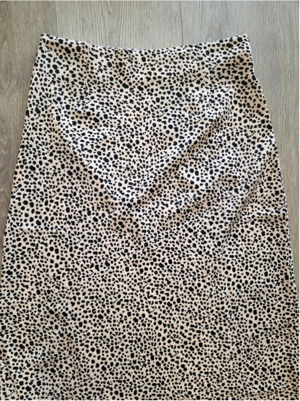 Nasty Gal NWT Polka Dot Midi Skirt Women’s US 8 Beige Black Bias Cut Slip Skirt - Picture 5 of 10
